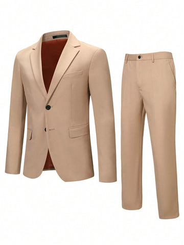 Men Single Breasted Blazer & Suit Pants