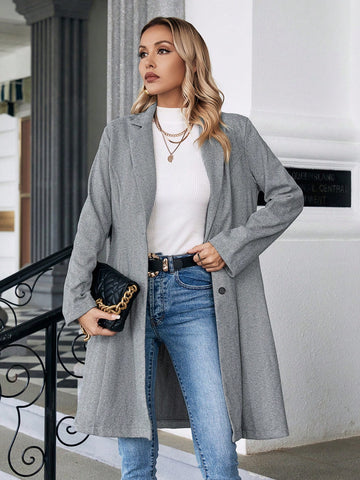Lapel Neck Single Breasted Overcoat