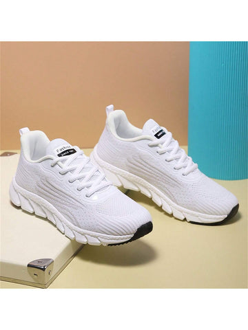 Unisex Small White Shoes, Autumn Breathable Leisure Shoes For Teenagers, Women's & Men's Casual Shoes, Summer Breathable Low-cut Knitted Mesh Shoes With Soft Sole For Men's Running Shoes, Wear-resistant And Slip-resistant Work Shoes For All Black Mesh Sho