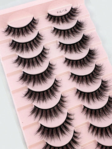 10 Pairs 3d Synthetic Mink Eyelashes For Natural & Dramatic Look, Thick & Voluminous False Eyelashes For Extension