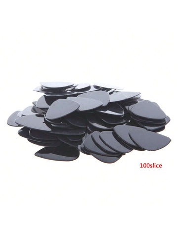 (100pcs/pack) 0.71mm Pure Black Abs Guitar Picks For Acoustic And Electric Guitar Lovers