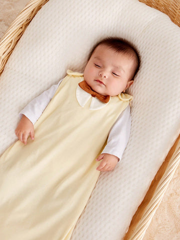 1pc Baby Bow-knot Decor Fabric Sleeping Bag For Daily Life