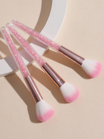 1pc New Arrival Pink Portable Blush Brush & Highlighter Brush Beauty Makeup Tool