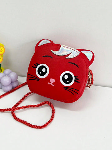 1 Piece Young Girl Pu Leather Zipper Closure Cute Kid Mini Crossbody Bag Suitable For Daily Use In All Seasons