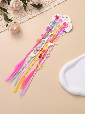 5pcs Cute Braided Hair Clips For Kids, Colorful
