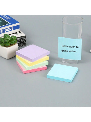 100 Sheets/book Random Color Simple Portable Sticky Notes Memo Pad For Learning, Office, Reminder