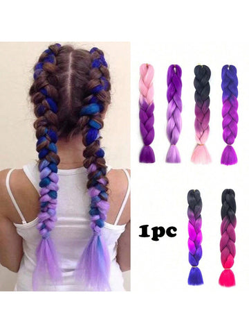 1pc Girl's Y2k Millennium Kpop Performance Ombre Jumbo Braid Hair, Suitable For Diy Styling, Made Of Single Color High Temperature Fiber, Perfect For Boxing Braids, Dirty Braids, Street Dance, Other Performances And Daily Wear