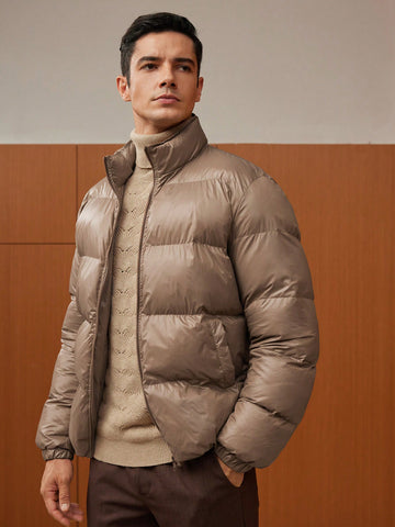 Men's Ultra Oversized Puffer Coat With Zipper Closure