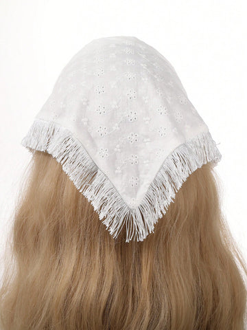 1pc White Tassel Triangle Scarf Headband