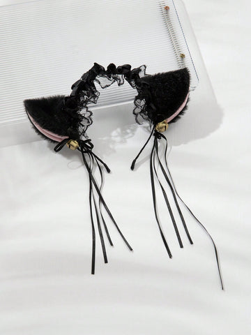 1pc/set Lace Cat Ear Headband For Cosplay, Parties And Gatherings