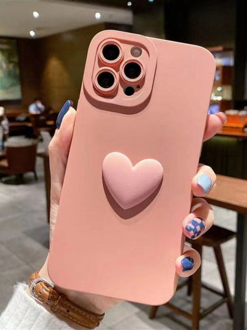Pink Heart Anti-fall Phone Case Compatible With Iphone