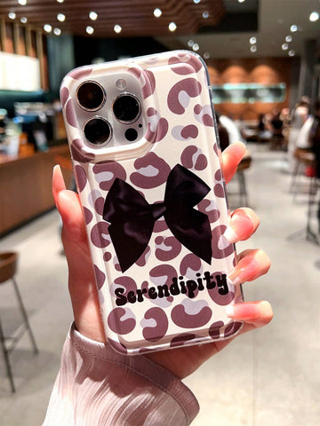 1pc High-end Simple Bowknot Phone Case For Customized Painting Phone Case
