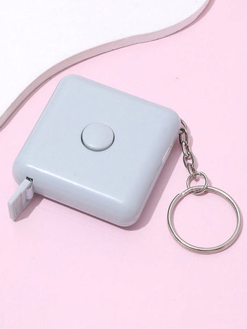 1pc 1.5m Square Shaped Auto-lock Tape Measure, Mini Retractable Tape, Portable Mini Leather Measuring Tape, For Keychain