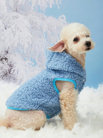 Petsin Coral Fleece Blue Pet Lamb Wool Warm Vest Coat 1pc