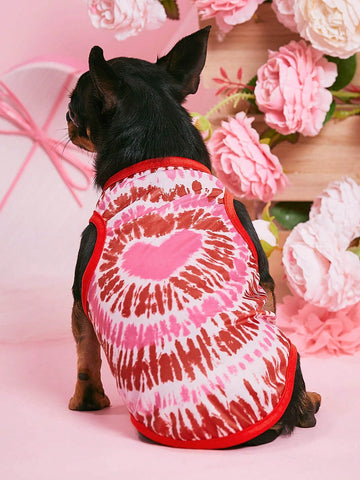 Petsin Pink Heart Print Romantic Gradient Color Pet Cat & Dog Vest