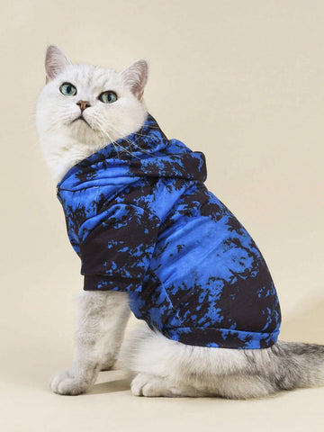 Petsin Pet Tie-dye Blue Print Sweatshirt