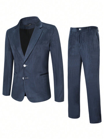 Men's Single-breasted Suit And Pants Set