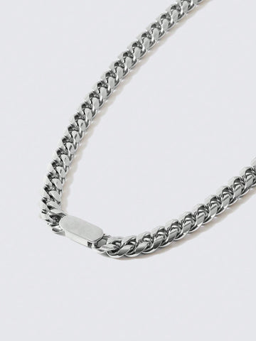 1pc Fashionable Silver Stainless Steel Chain Necklace For Boys & Girls, Exquisite Jewelry Gift