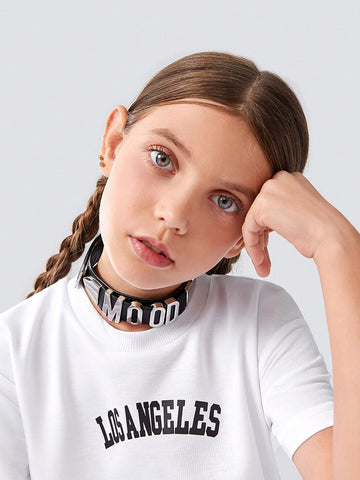 Kids' Silver Buckle Black Collar