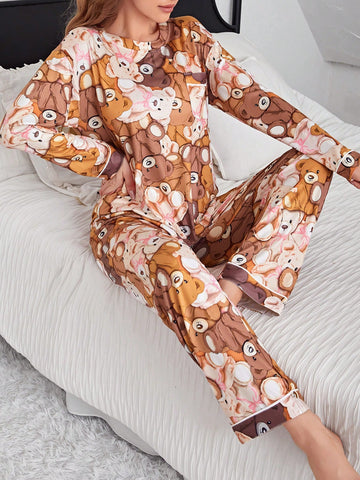 Women's Bear Pattern Pajamas Set