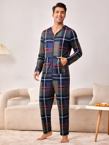 Men's Checkered Print Pajamas