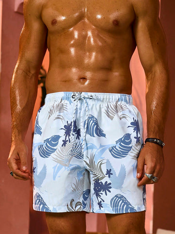 Men's Drawstring Waist Beach Shorts