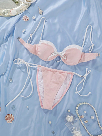 Women's Pink Swimsuit Set