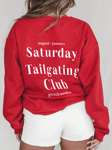 Women'S Drop Shoulder Fleece Sweatshirt With Slogan Print