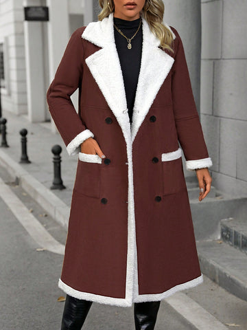 New Arrivals Thickened Lamb Fur Coat With Loose Fit And Leather Material