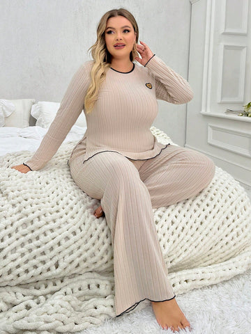 Women's Plus Size Simple Pajama Set