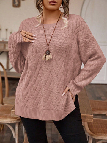 Women's Plus Size Drop Shoulder Sweater