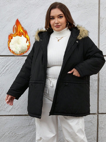 Women'S Plus Size Warm And Practical Padded Jacket For New Year And Christmas