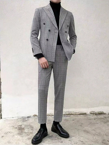 Men's Plaid Suit Set