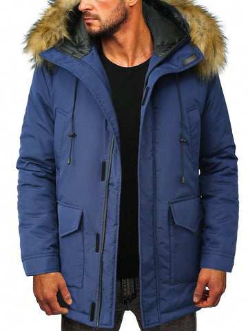 Loose Men's Hooded Jacket With Collar