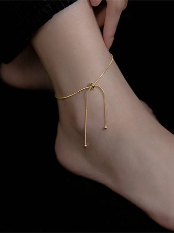 1pc Casual Minimalist Sterling Silver Anklet For Women For Daily Decoration