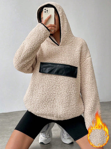 Autumn And Winter New Design Unique Wool Lamb Plush Sweatshirt In Salt Style Mature And Fashionable Hooded Loose Coat