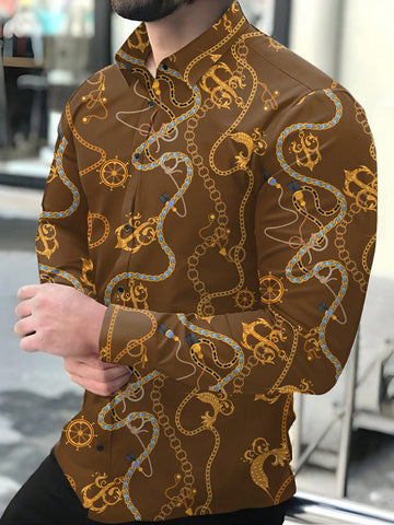 Men'S Chain Print Shirt