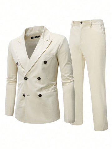 Men'S Double-Breasted Notched Lapel Suit