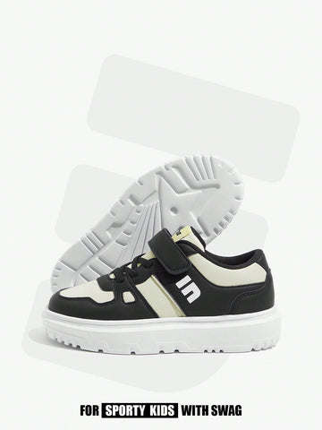 Fashionable And Trendy All-match Light-weight Color-blocked Sports Shoes For Kids, Suitable For All Seasons