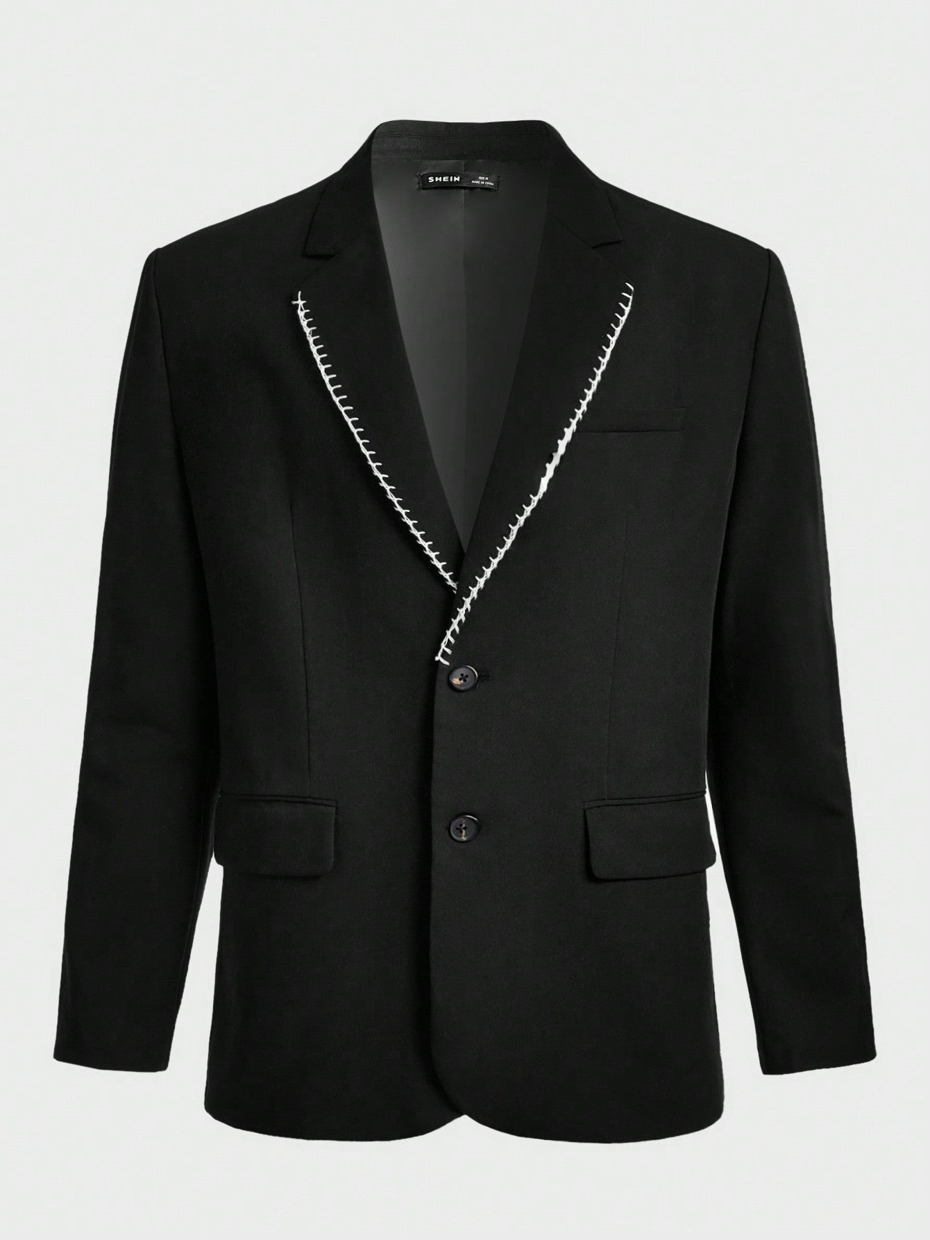 Men'S Color Block Lapel Slim Fit Suit Jacket