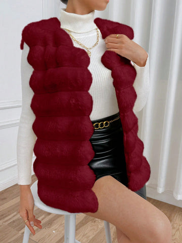 Women  Fuzzy Vest Coat For Valentine's Day, Dating And Parties