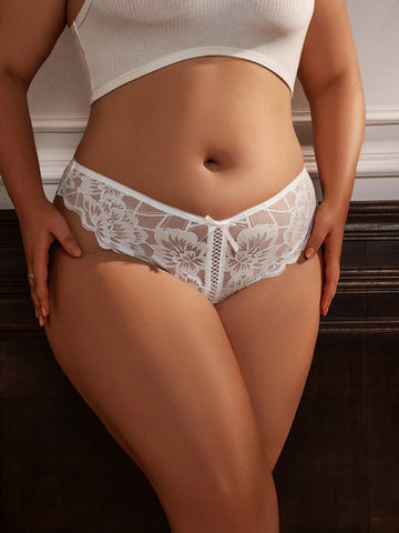 Plus Size Women's Lace Bowknot Underwear Lingerie