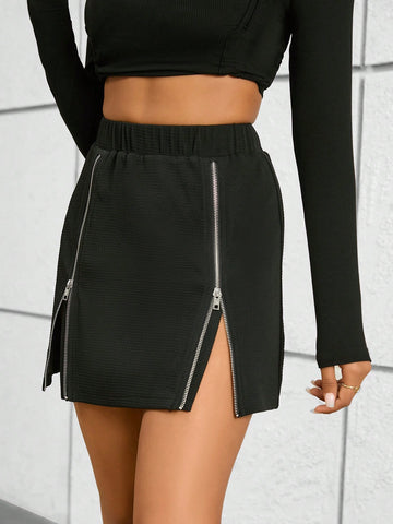 Women's Double Zipper Skirt