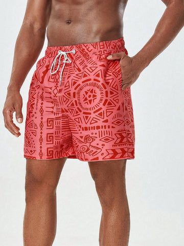 Men'S Geometric Printed Beach Shorts