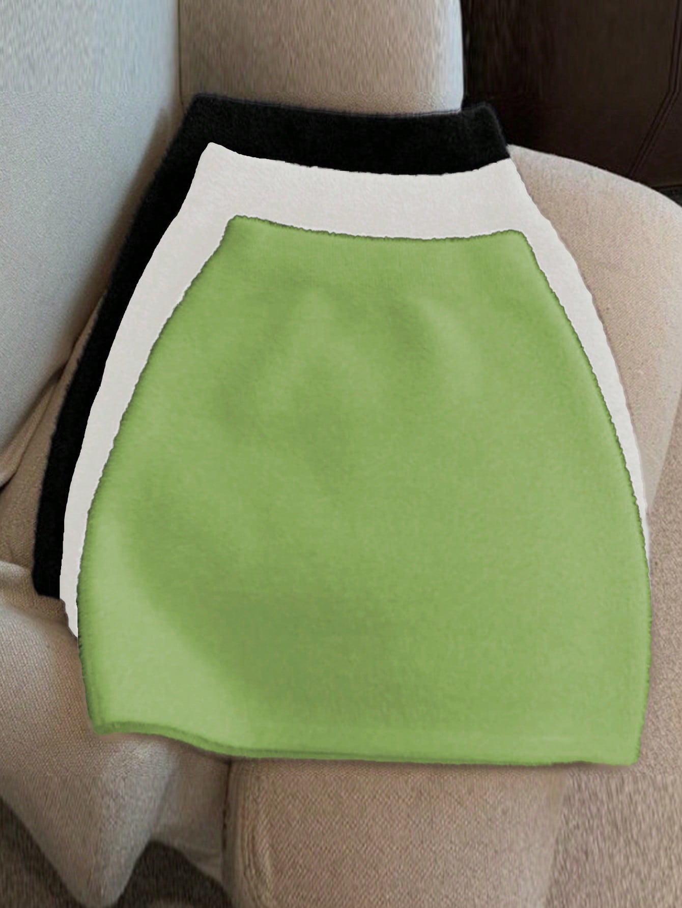 Plus Size Solid Color Sweater Skirt