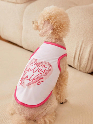 1pc Valentine's Day Heart & Letter Print Pet Dog/Cat Vest