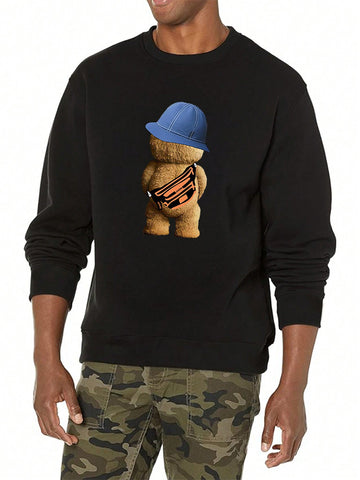 Men'S Cartoon Printed Pullover Sweatshirt