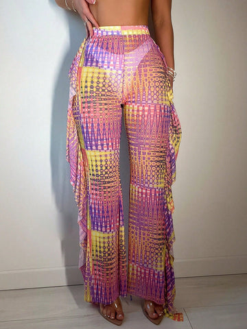 Women's Geometric Printed Cover Up Pants