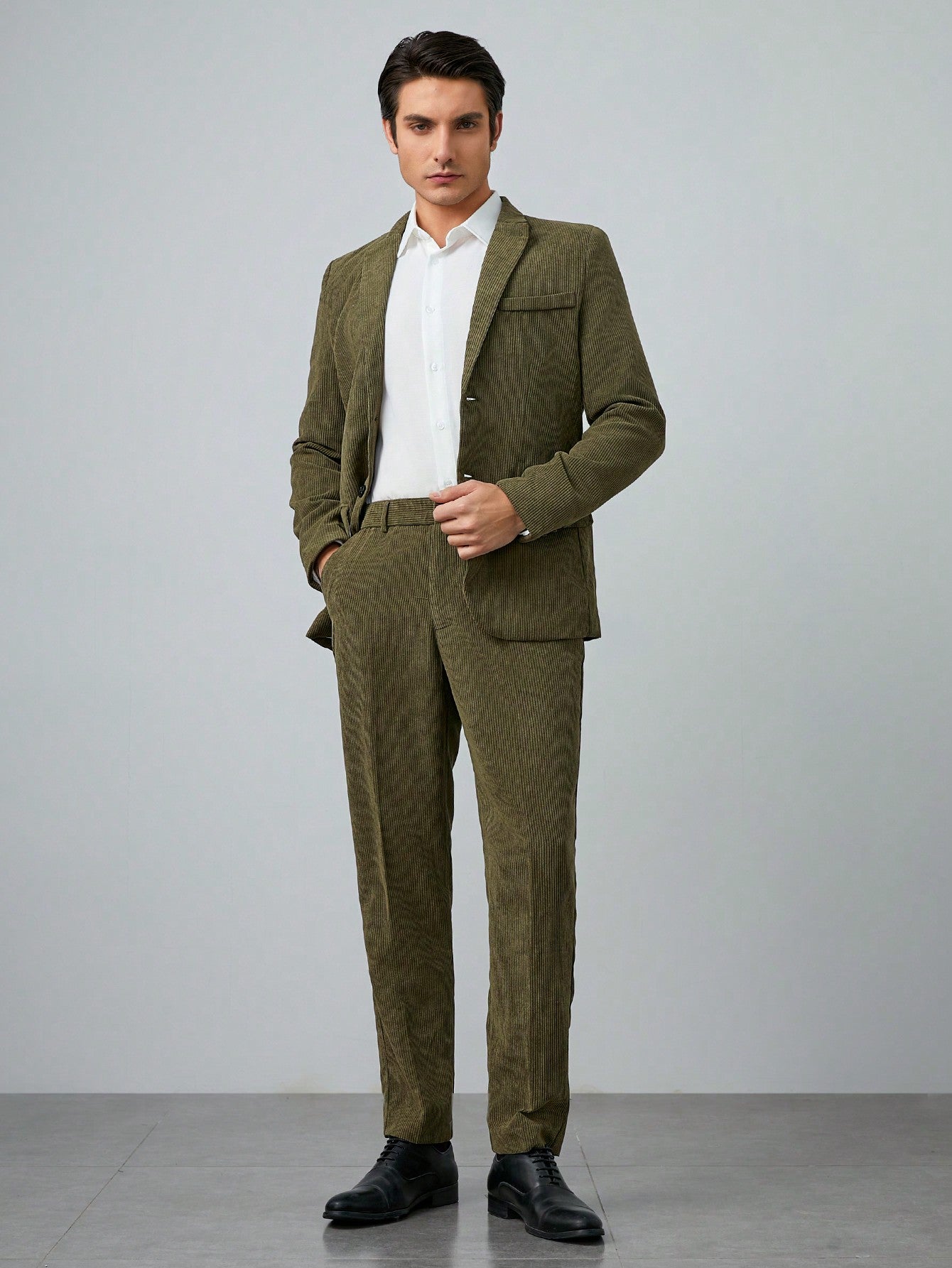 Men's Corduroy Blazer Pants Suit