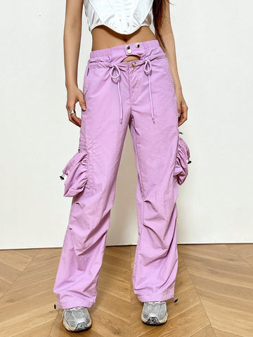 Women's High Waisted Pants With 3d Pockets